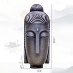 Buddha Stones Closed Eyes Meditating Buddha Iron Powder Rust Cast Resin Statue Home Decoration