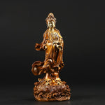Buddha Stones Kwan Yin Avalokitesvara Holding A Vase Brass Harmony Copper Statue Home Decoration