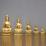 Buddha Stones Kwan Yin Avalokitesvara Holding A Willow Bottle Harmony Brass Copper Statue Home Decoration