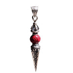 Buddha Stones Cinnabar Sanskrit Dorje Vajra Pattern Blessing Necklace Pendant