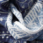 Buddha Stones Blue Stripes Print Cotton Linen Wide Leg Pants With Pockets