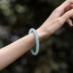Buddha Stones Natural Aquamarine Serenity Bangle Bracelet