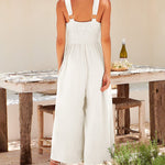 Zeagoo Women's Casual Sleeveless Hollows High Waist Bodysuit Spaghetti Strap Loose Jumpsuit Overalls