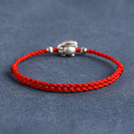 Buddha Stones Handmade 999 Sterling Silver Rabbit Luck Rope Bracelet Anklet