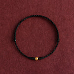 Buddha Stones 999 Gold One Mini Bead Design Handmade Strength Braided Rope Bracelet Anklet