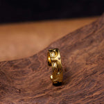 Buddha Stones Golden Meditation Buddha Serenity Copper Adjustable Ring