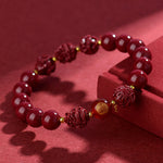 Buddha Stones Chinese Zodiac Cinnabar Keep Away Evil Spirits Blessing Bracelet