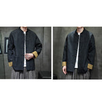 Buddha Stones Tang Suit Casual Frog-button Long Sleeve Nylon Men's Jacket Shirt Clothing (Extra 30% Off | USE CODE: FS30)