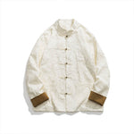 Buddha Stones Tang Suit Casual Frog-button Long Sleeve Nylon Men's Jacket Shirt Clothing (Extra 30% Off | USE CODE: FS30)