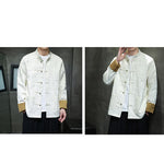 Buddha Stones Tang Suit Casual Frog-button Long Sleeve Nylon Men's Jacket Shirt Clothing (Extra 30% Off | USE CODE: FS30)