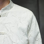Buddha Stones Tang Suit Casual Frog-button Long Sleeve Nylon Men's Jacket Shirt Clothing (Extra 30% Off | USE CODE: FS30)