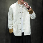 Buddha Stones Tang Suit Casual Frog-button Long Sleeve Nylon Men's Jacket Shirt Clothing (Extra 30% Off | USE CODE: FS30)