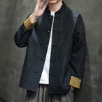 Buddha Stones Tang Suit Casual Frog-button Long Sleeve Nylon Men's Jacket Shirt Clothing (Extra 30% Off | USE CODE: FS30)