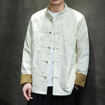 Buddha Stones Tang Suit Casual Frog-button Long Sleeve Nylon Men's Jacket Shirt Clothing (Extra 30% Off | USE CODE: FS30)