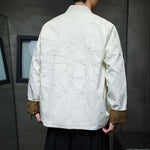 Buddha Stones Tang Suit Casual Frog-button Long Sleeve Nylon Men's Jacket Shirt Clothing (Extra 30% Off | USE CODE: FS30)