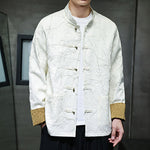Buddha Stones Tang Suit Casual Frog-button Long Sleeve Nylon Men's Jacket Shirt Clothing (Extra 30% Off | USE CODE: FS30)