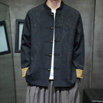 Buddha Stones Tang Suit Casual Frog-button Long Sleeve Nylon Men's Jacket Shirt Clothing (Extra 30% Off | USE CODE: FS30)