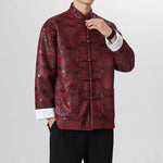 Buddha Stones Frog-Button Chinese Tang Suit Wave Shape Long Shirt Men Jacket Clothing (Extra 30% Off | USE CODE: FS30)