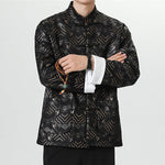Buddha Stones Frog-Button Chinese Tang Suit Wave Shape Long Shirt Men Jacket Clothing (Extra 30% Off | USE CODE: FS30)