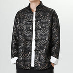 Buddha Stones Frog-Button Chinese Tang Suit Wave Shape Long Shirt Men Jacket Clothing (Extra 30% Off | USE CODE: FS30)