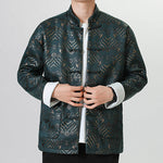 Buddha Stones Frog-Button Chinese Tang Suit Wave Shape Long Shirt Men Jacket Clothing (Extra 30% Off | USE CODE: FS30)