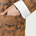 Buddha Stones Frog-Button Chinese Tang Suit Wave Shape Long Shirt Men Jacket Clothing (Extra 30% Off | USE CODE: FS30)