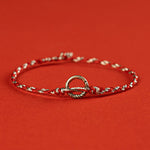 Buddha Stones 925 Sterling Silver Peace Buckle Luck String Bracelet