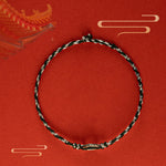 Buddha Stones 925 Sterling Silver Peace Buckle Luck String Bracelet