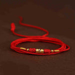 Buddha Stone 999 Solid Gold Red String Belly Chain