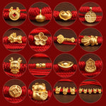 Buddha Stone 999 Solid Gold Red String Belly Chain