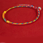 Buddha Stones Multicolor Red String Alloy 925 Sterling Silver Buckle Protection Bracelet