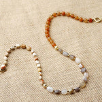 Buddha Stones Botswana Agate Red Agate  Emperor Stone Creativity Triple Wrap Bracelet