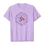 Buddha Stones OM Mantra Character Sanskrit Cotton Tee T-shirt