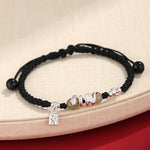 Buddha Stones Hetian Jade Year of the Snake String Protection Braided Bracelet