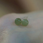 Buddha Stones Round Jade Beaded Luck Stud Earrings