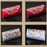 Buddha Stones Hydrangea Su Embroidery Wedding Shopping Wallet Purse Handbag Crossbody Bag
