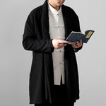 Buddha Stones Fall Simple Cotton Fleece Lined Men's Mid-length Coat Clothing (Extra 30% Off | USE CODE: FS30)