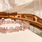Buddha Stones Strawberry Quartz Crystal Gourd Positive Bracelet