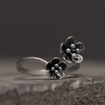 Buddha Stones 925 Sterling Silver Flowers Ring
