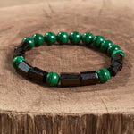 Buddha Stones "May Peace and Power Walk Beside You" Malachite Bracelet Includes Gift Message Card