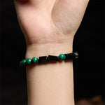 Buddha Stones "May Peace and Power Walk Beside You" Malachite Bracelet Includes Gift Message Card
