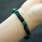 Buddha Stones "May Peace and Power Walk Beside You" Malachite Bracelet Includes Gift Message Card
