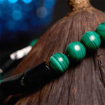Buddha Stones "May Peace and Power Walk Beside You" Malachite Bracelet Includes Gift Message Card