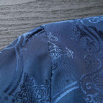 Buddha Stones 2Pcs Men's Tang Suit Koi Fish Pattern Frog-Button Long Sleeve Shirt Pants Set