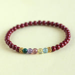 Buddha Stones Cinnabar Aquamarine Citrine Strawberry Quartz Amethyst Malachite Blessing Bracelet