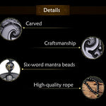 Buddha Stones Natural Black Obsidian PiXiu Oval Pattern Strength Necklace Pendant