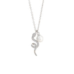 Buddha Stones 925 Sterling Silver Pearl Year Of The Snake Blessing Sincerity Necklace Pendant
