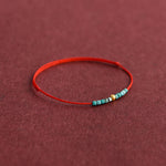 Buddha Stones 999 Gold Beads Turquoise Protection Braided Bracelet Anklet