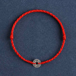 Buddha Stones 925 Sterling Silver Five Emperor Coins Red String Protection Luck Braided Bracelet Anklet