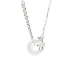 Buddha Stones 925 Sterling Silver Tulip Chalcedony Peace Buckle Fortune Necklace Pendant
